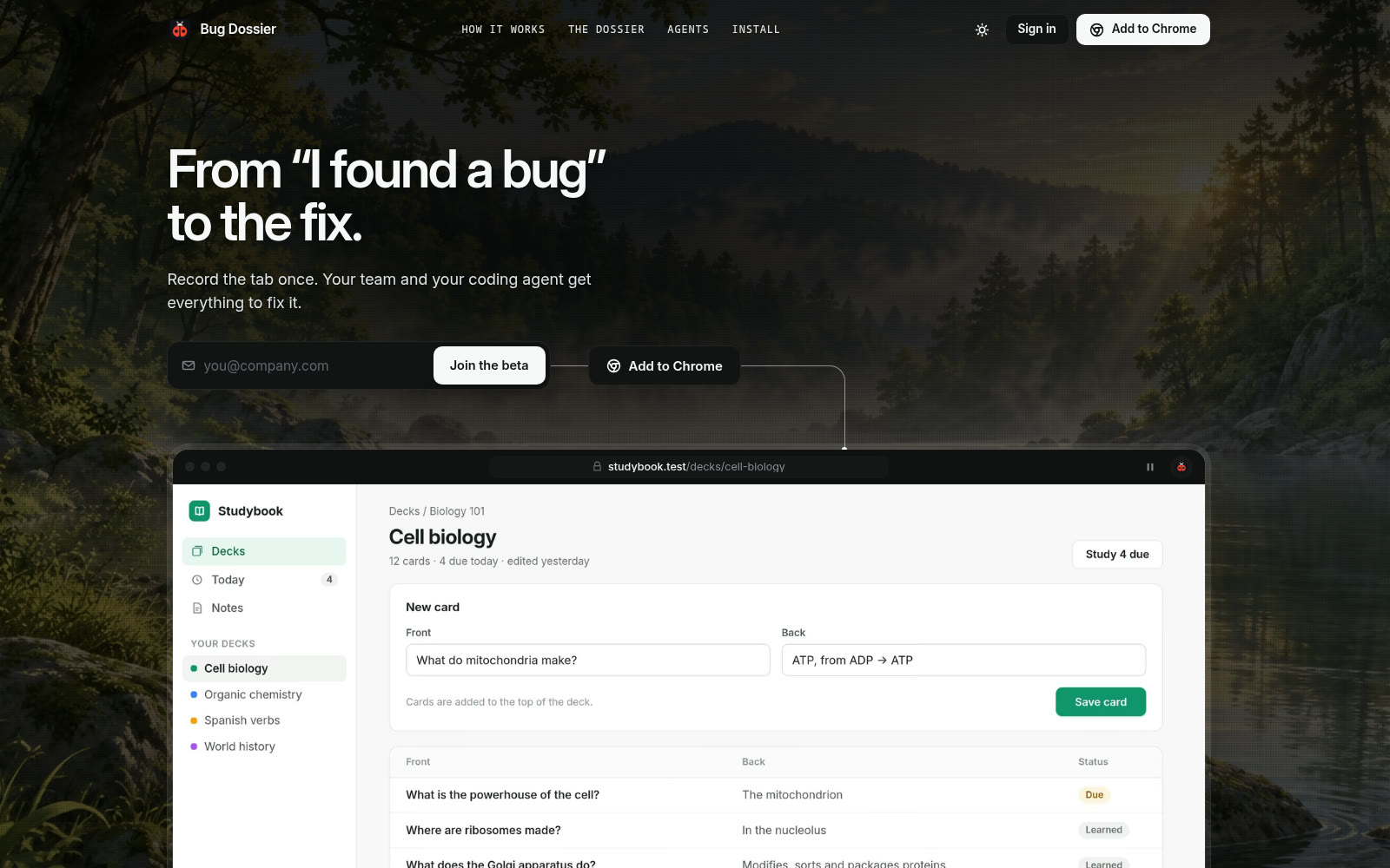Bug Dossier’s website